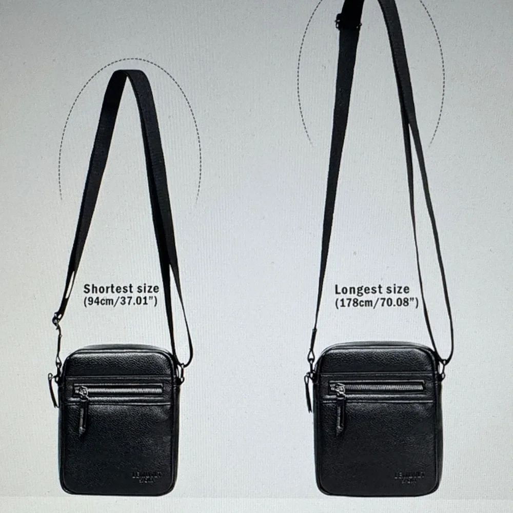 Lemuvlt Black Leather Crossbody Bag